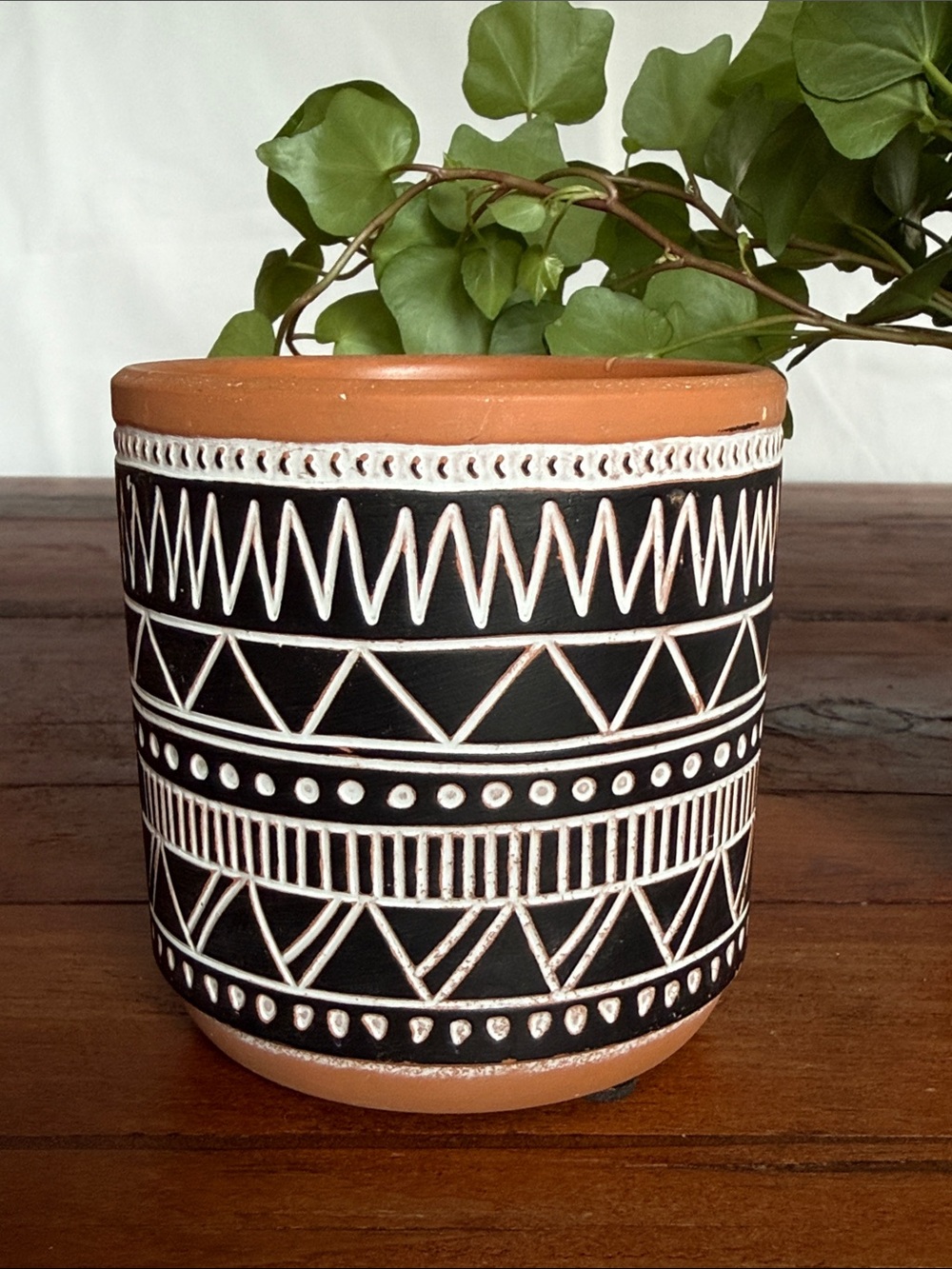 3" Native American style plant pot